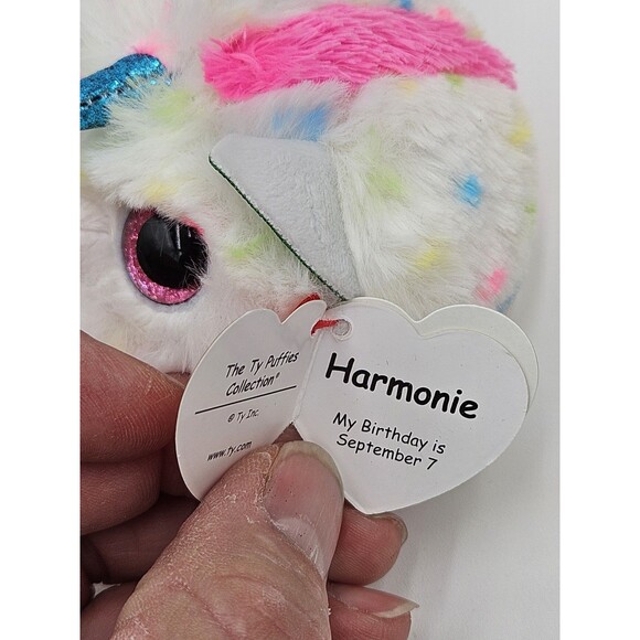 Ty Puffies Mini Plush Lot Of 3 Caesar Cruiser Harmonie All New With Tags Gift - Picture 5 of 6